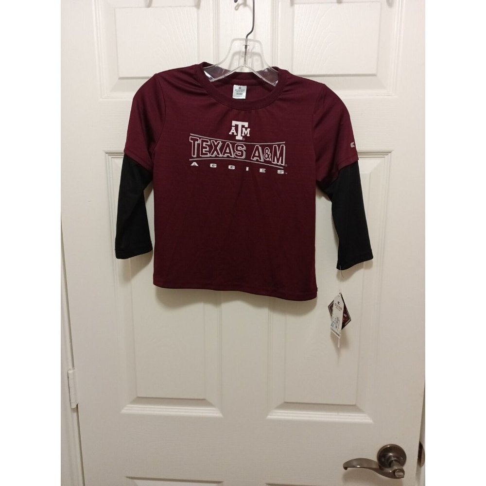 Nwt Kids Texas A&M Aggies Maroon/Black Long Sleeve T-Shirt Size 5T